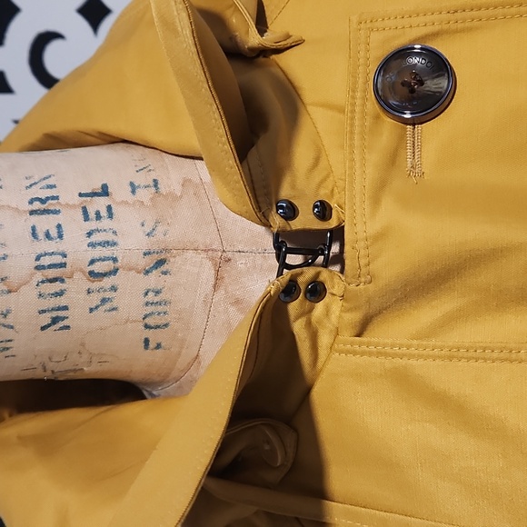 London Fog Yellow Trench Coat sz L - Picture 5 of 6